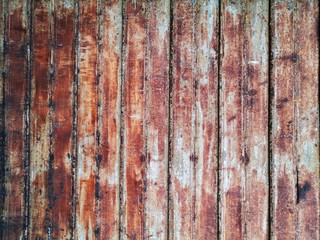 Wall Mural - Old rusty steel fence texture close up