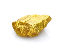Gold Nuggets Natural On A White Background.