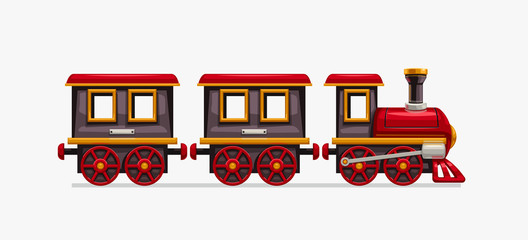 colorful cartoon train on white