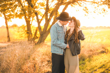 Sticker - Happy young couple in countryside