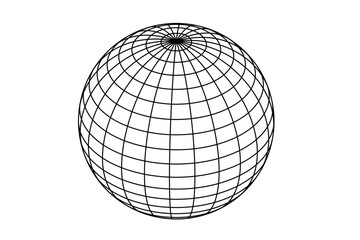wireframe sphere globe model illustration vector