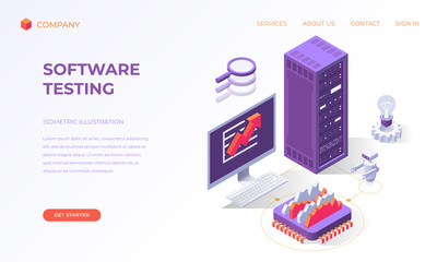 Landing page for software testing