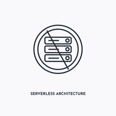 Serverless architecture outline icon. Simple linear element illustration. Isolated line Serverless architecture icon on white background. Thin stroke sign can be used for web, mobile and UI.