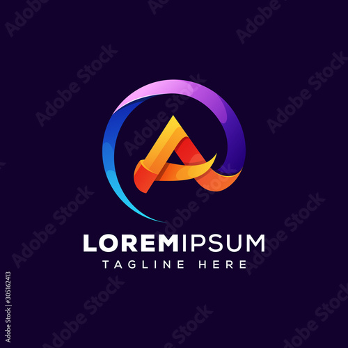 abstract letter a logo illustration premium vector template Poster Mural XXL