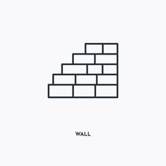 Wall Mural - Wall outline icon. Simple linear element illustration. Isolated line Wall icon on white background. Thin stroke sign can be used for web, mobile and UI.