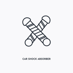 Wall Mural - Car shock absorber outline icon. Simple linear element illustration. Isolated line Car shock absorber icon on white background. Thin stroke sign can be used for web, mobile and UI.