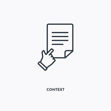 Context Outline Icon. Simple Linear Element Illustration. Isolated Line Context Icon On White Background. Thin Stroke Sign Can Be Used For Web, Mobile And UI.