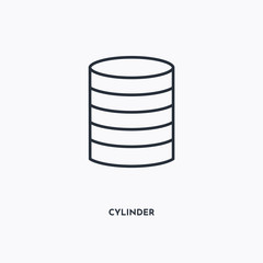 Wall Mural - cylinder outline icon. Simple linear element illustration. Isolated line cylinder icon on white background. Thin stroke sign can be used for web, mobile and UI.