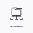 data classification outline icon. Simple linear element illustration. Isolated line data classification icon on white background. Thin stroke sign can be used for web, mobile and UI.