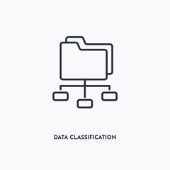 data classification outline icon. Simple linear element illustration. Isolated line data classification icon on white background. Thin stroke sign can be used for web, mobile and UI.