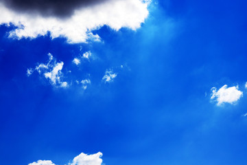 blue sky white space cloud background with light bright of sun. weather at day and  sky clear and sunlight. view blue sky weather in summer and air beauty