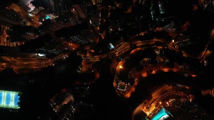 Canvas Print - Aerial Hong Kong city view from the peak at night