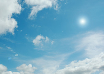 clouds in the blue sky