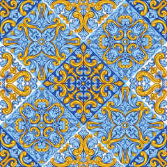 Portuguese azulejo ceramic tile pattern.