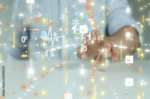 Fotomural medical network connection with modern virtual screen interface