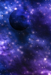 Wall Mural - stars, planet and galaxy in cosmos universe, space and time travel science background
