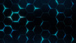 Futuristic surface concept with hexagons. Trendy sci-fi technology background with hexagonal pattern. 