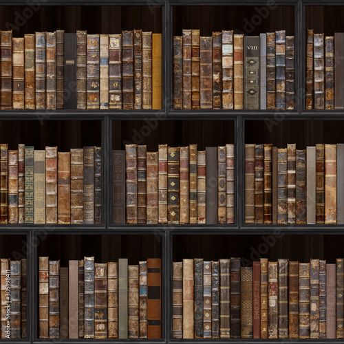 05 Of 30 Black Wood Bookshelf Old Books Seamless Texture