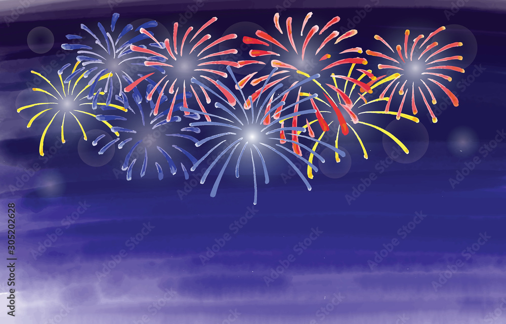 Brightly Colorful Fireworks on twilight background. Celebration firework poster template with watercolor concept for greeting card, invitation, exploding firecracker. Stock Vector | Adobe Stock brightly-colorful-fireworks-on-twilight-background-celebration-firework-poster-template-with-watercolor-concept-for-greeting-card-invitation-exploding-firecracker-stock-vector-adobe-stock