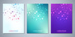 © ABCDESIGN - Vector template brochures or cover design, book, flyer, with molecules background and neural network. Abstract geometric background of connected lines and dots. Science and technology concept.