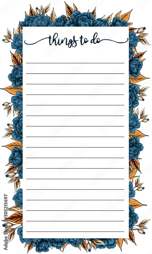 List TO DO with, check list, Layout sheet with place for notes and ...