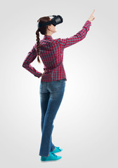 Poster - Lady using virtual reality glasses