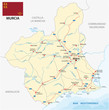 © lesniewski - Road map of the Spanish region Murcia with flag
