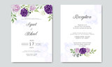 Fototapeta Tulipany - retro wedding invitation cards with beautiful floral