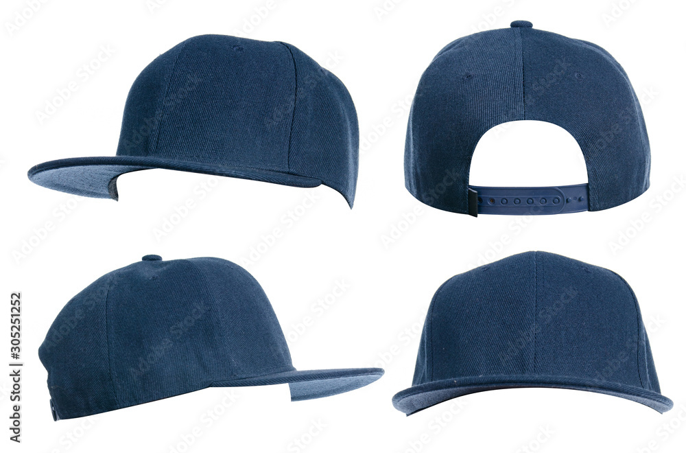 Set of blue cap on white background isolation - obrazy, fototapety, plakaty 