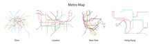Map Of Subway Vector Black Set Icon.Vector Illustration Line Metro On White Background.Isolated Icon City Of Map Subway.