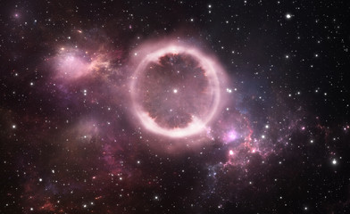 Wall Mural - space background with giant extrasolar nebula after a supernova explosion