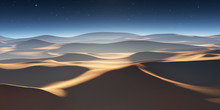 Sand Dunes In The Desert, Sunset Desert Landscape