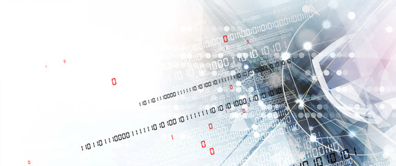 internet digital security technology concept for business background. Lock on circuit board