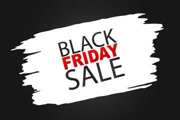 Wall Mural - Black Friday sale banner. Special offer discount. Lettering on white paint. Vector illustration.