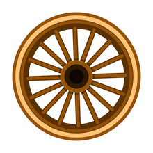 Wheel Of Cart Vector Icon.Cartoon Vector Icon Isolated On White Background Wheel Of Cart.