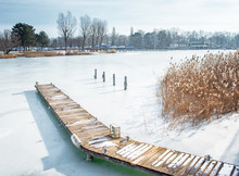 Nice Winter Scene At Lake Balaton
