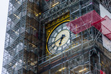 Fototapeta Big Ben - Big Ben watch in maintenance covered by metal structures