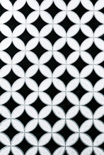 Geometric Pattern White Black Floor. Background, Texture, Pattern
