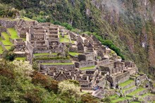 Machu Picchu, Panoramic View Of Peruvian Incan Town