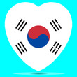 © yurchello108 - South Korea Flag In Heart Shape Vector