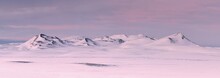 Icelandic Landscape With Pink Sunset 