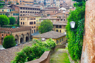 Wall Mural - Ancient city of Siena