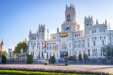 Fototapeta  - Cybele Palace (Palacio de Cibeles) and Cibeles fountain in Madrid.