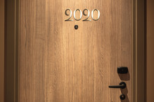 Happy New Year 2020 Concept, Lettering On The Hotel Door