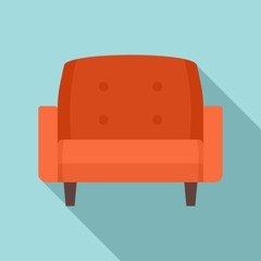 Sticker - Leather armchair icon. Flat illustration of leather armchair vector icon for web design