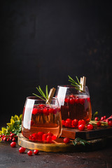 Cranberry cocktail in glasses