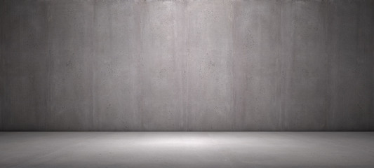 Wall Mural - concrete background empty room with wall and stone floor