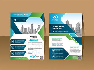 cover template a4 size. Business brochure design. Annual report cover. Vector illustration.