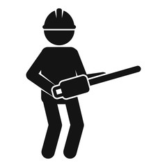 Canvas Print - Worker chainsaw icon. Simple illustration of worker chainsaw vector icon for web design isolated on white background