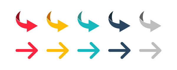 arrow set icon. colorful arrow symbols. arrow isolated vector graphic elements.